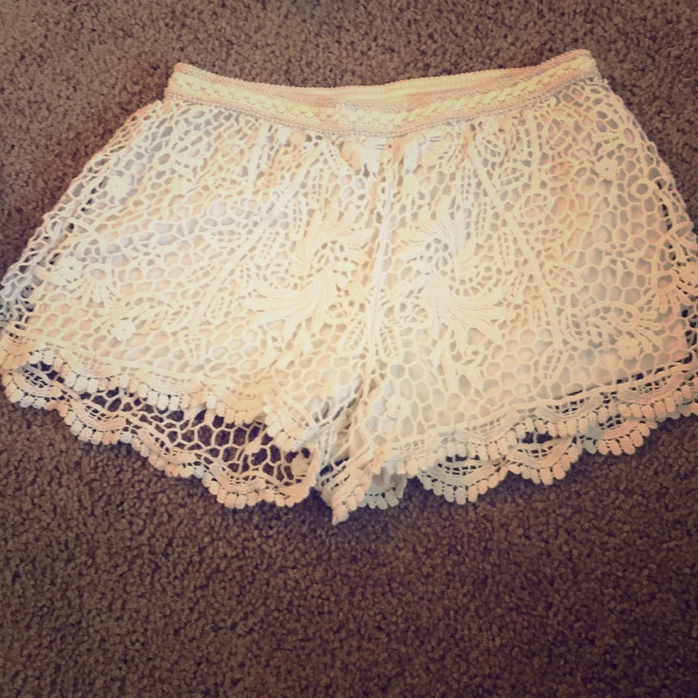 Ivory Lace Shorts